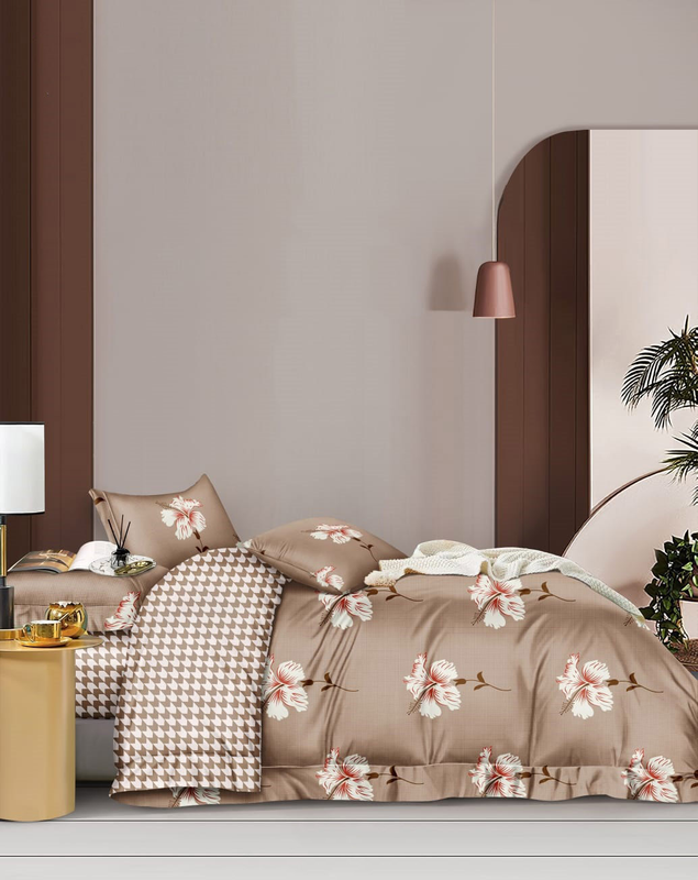 UPNEJA V HANDLOOM Polycotton Printed Double Bedsheet with two pillow cover ( 90"X100")